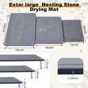 3 Tiers 24"x16" & 20"x16" &16"x12" Large Nesting Stone Dish Drying Mats for Kitchen Counter Absorbent Quick Dry Diatomaceous Earth Mat with Non-slip Feet for Pot Dishes Tableware (Dark Gray), 