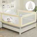 Bed Guard Rail for Toddlers - 1 Minute Quick Assembly & Double Side Lift with Safety Lock - Adjustable Height Toddler Bed Rails for Queen King Full Twin Size Bed(3 Packs, 78.7478.7459")