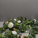 2 Pack 13Ft Artificial Eucalyptus Flower Garland with 16 White Peony Pink Rose, Baby Breath Fake Flowers Greenery Garland Floral Vine for Mantle Wedding Table Runner Centerpiece Backdrop Home Decor