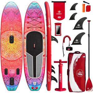 Inflatable Paddle Board for Adult, Paddle Board for All Skill Levels, Wide SUP Board with Premium Accessories Include SUP Carry Bag, Hand Pump, 10L Waterproof Bag