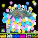2026 New 46ft Smart Color Changing Pink Valentine Lights Indoor | 100 LED RGB Globe String Lights App Control with Remote & Timer, Fairy Light Plug in Waterproof Valentines Day Decor Girl's Bedroom