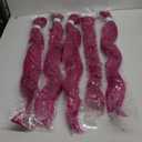 Magenta Pink Tinsel Braiding Hair Extensions Pre stretched Boho Hair for Braiding Curly Deep Wave Crochet Braids Prestretched Synthetic Hypoallergenic Ez Braid Anti Itch (26 Inch)