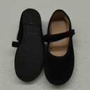 FEVERSOLE Girls Cute Dress Mary Jane Shoes Soft Party Holiday Ballet Flats (13.5 Little Kid, Black Velvet Loop Maryjane)