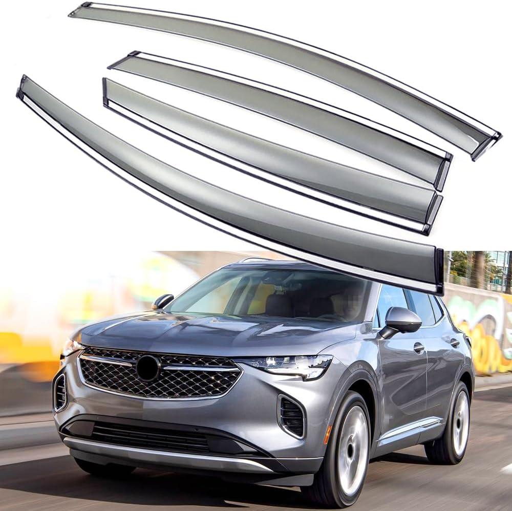 Side Window Visors Wind Deflectors Sun Rain Guards Compatible with Buick Envision 2021 2022 2023 2024 2025 2026, Tape-On 4 pcs