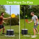 Tetherball Tennis&Tetherball Set,Heavy Duty Tetherball Equipment with Pole for Backyard,with 8.07 Feet Adjustable Height Pole,2 Tennis Balls,2 Rackets,1 Tetherball with Rope,Fun Family Lawn Game