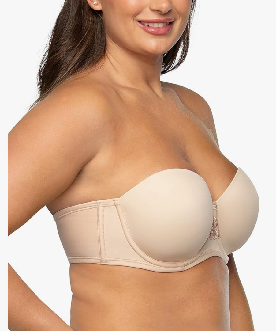 Vanity Fair Women's Beauty Back Smoothing Strapless Bra, 4-Way Stretch Fabric, Lightly Lined Cups Up to H, Size 40C, Rose Beige