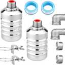 2pcs Water Float Valve, Stainless Steel Automatic Water Level Control Float Valve 1/2in and 3/4in Connection Types for Fish Tank Swimming Pool Livestock Trough