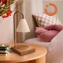 NOCTILICUA Electric Candle Warmer Lamp, Dimmer, Timer, Wooden Base with Black Stand, Black Shade, gift for Mother's Day, birthday, Christmas, Thanksgiving, Room Decor, Scented Wax Jar Candle Warmer (Midnight)