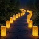 Zhengmy 20 Set Christmas Waterproof Luminary Bags Sets with Light String and Weighted Water Bags for Christmas, Thanksgiving, Halloween, Weddings, Valentine's Day Decoration (Stars and Moon)