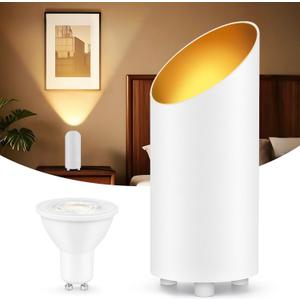 Uplighting Indoor, 7W Floor Can Lights with 2700K LED GU10 Bulbs, IP44 Waterproof Uplights Spotlight for Dark Corner Sofa House Plant Wall Artwork Indoor, 6.5FT Plug Cord & Foot Switch, White