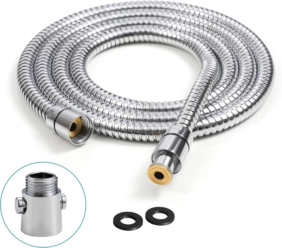 Shower Hose Replacement,79 Inches Extra Long Stainless Steel Handheld Shower Head Hose Attachment with G1/2 Universal Brass Insert & Nut,Durable Flexible & Anti-twist for Bidet Sprayer,Chrome
