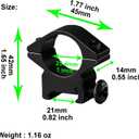 Scope Rings 1 Inch,2 Packs of Medium Profile Scope Mount Rings for 21mm Picatinny Rails