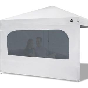 Canopy Sidewall with Window Fits 10x10 Straight Leg Canopy Tents, Outdoor Instant Popup Canopy Sidewalls, 1 Pack (Actual Size: 120" W x 76" H, White with Silver Coating)