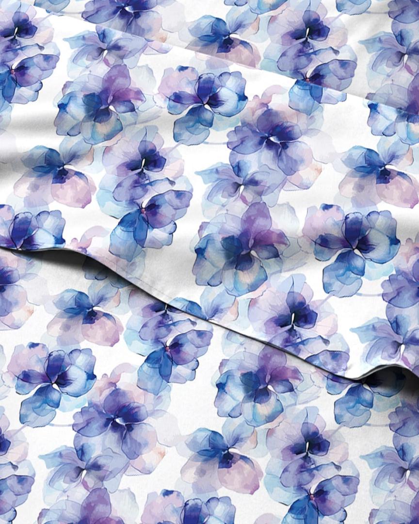 Floral Sheets - Flower Print Bed Sheet Set - 1 Flat, 1 Fitted & 2 Pillowcases w/ Deep Pockets - Comfy, Cozy, Wrinkle & Fade Free - Boho Botanical Bedding - Soft, Breathable & Cooling - King Size Set