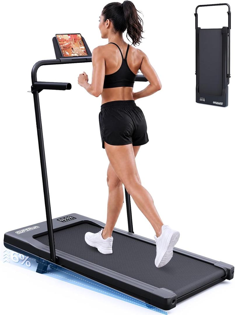 Superun Walking Pad with 6% Incline, 2.5HP Treadmill, 0.6-3.8 MPH, 300 lbs
