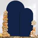 Navy Blue Arch Backdrop Cover Set of 2 Spandex Fitted Arch Covers,Chiara Baby Bridal Shower Party Birthday Banquet (Navy Blue, 7.2ft+6ft)