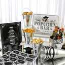 32 Pcs Graduation Party Popcorn Bar Supplies Class of 2026 Candy Buffet Decoration 12 Metal Snack Buckets with 2 Paper Popcorn Bar Signs 18 Food Label for 2026 Grad Party(Graduation)