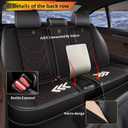 Seat Covers for Ford Bronco Sport 2021-2026:Airbag Compatible | Breathable Leather Full Set For 5 Seats 3D Raised Side Bolsters,Easy Installation Seat Covers For Cars (Black&Red)