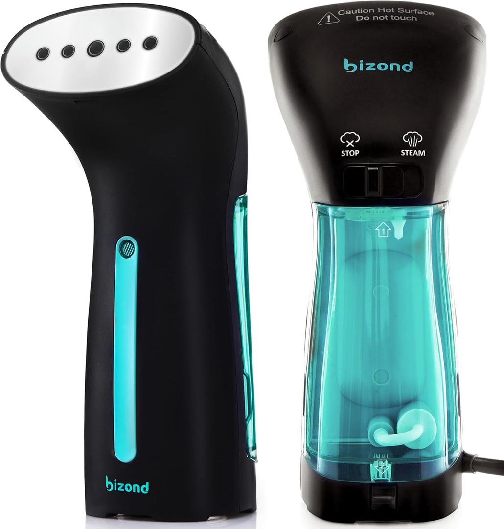 Travel Steamer for Clothes - Portable, Handheld for Clothing Garment and Fabric - No Spitting, Safe and Little Handy - Compact Home Mini Steamer for Curtain Metal Plate, 110V Only (Metal)