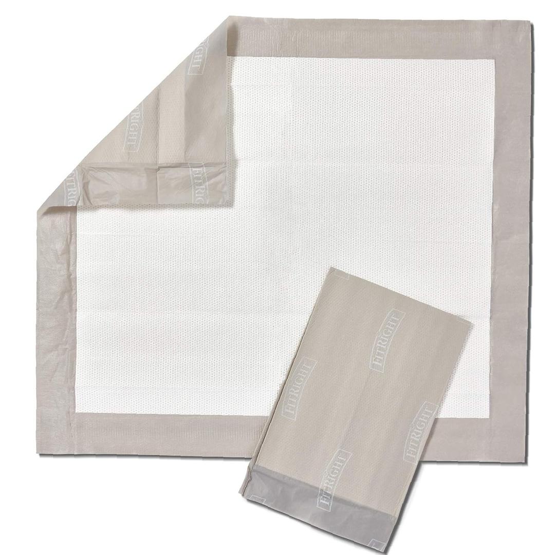 FitRight Extended Use Disposable Underpads for Incontinence Protection, 23" x 36", 70 Count