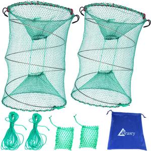 Drasry Foldable Fishing Trap for Bait Shrimp Crawfish Minnow Net Portable Accessories 11.8 x 11.8 x 15.7 (30cm x 40cm) 1/4 in Mesh Collapsible Fish Trap