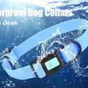 2 x Waterproof Dog Collars,Easy Clean Collar,Adjustable Dog Collars for Small,Medium, Large Dogs(Sky Blue, M)