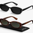 miyya Old Money Polarized Oval Sunglasses 2025 Edition, UV400 Protection, Feather-Light Fit & Trendy Colors (Black/Leopard Green)