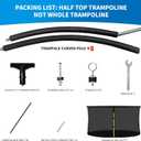 x2 12Ft 8 Pcs Trampoline Curved Poles Replacement with Enclosure Net, Trampoline Curved Pole, Plastic T Connector, Fiberglass Rods, Mounting Hardware, Foam Covers