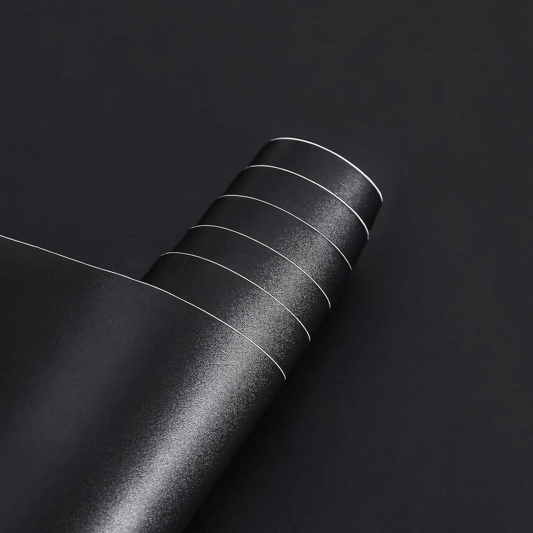 Arthome17 x240 Black Peel and Stick Wallpaper, Matte Black Contact Paper Self-Adhesive and Removable Vinyl Wallpaper Waterproof for Cabinets, Countertops, Walls