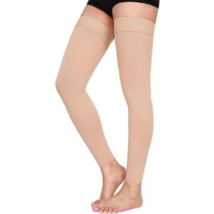 Thigh High Compression Stockings Footless, 15-20mmHg Footless Compression Socks for Men & Women-Ideal for Athletic, Medical, Travel Use (3XL)