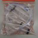 60ml Luer Lock Syringe with Cap and Soft Plastic Tube, Individually Wrapped 10 Pack, Suitable for Pet Liquids Feeding