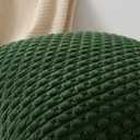 Kevin Textile Christmas Velvet Corduroy Boho Throw Euro Pillow Sham Cushion Cover for Bed 2 Pcs 16 x 16 Inch (40 x 40 cm) Dark Green