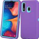 Heavy Duty Shockproof Defender Armor Case for Galaxy A20/A30/A50 (Purple/Mint), Built-in Screen Protector & Camera Protection