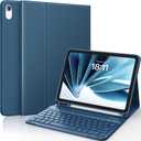 CHESONA Keyboard Case for iPad (A16) 11th/10th Generation (2025/2022), Detachable Wireless Keyboard, Stand Folio Keyboard Cover with Pencil Holder, Thin & Light (Steel Blue)