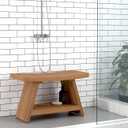 Patented 30" Asia Teak Shower Bench with Shelf - 30 Inch (Pack of 1)