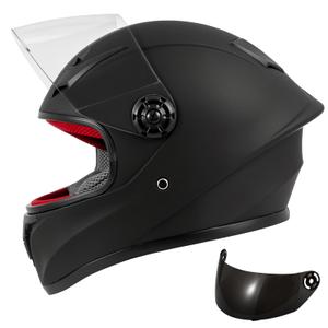 Kids Motorcycle Helmets Youth Full Face Helmet, DOT Approved Street Dirt Bike ATV Off-Road Cascos para Motos Lightweight Helmet (Black, XL)