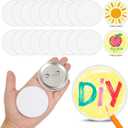 XunYee 20 Pcs Blank White Button Pins 2.25 Inch/ 58 mm DIY Craft Button with White Pins Design Making Kit for Crafts Christmas Supplies, DIY Badges
