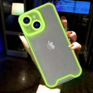 Omorro Compatible with iPhone 14 Case Clear Luminous Case Glow in The Dark Noctilucent Luminous Space Nebula Slim Fit Cover Protective Anti Scratch Cases Thin Translucent Protective Case Green