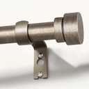 Retro Silver Curtain Rods for Windows 72 to 144 Inches Adjustable Length Heavy Duty 1" Diameter Window Curtain Rod with Decorative Finials for Outdoor Bedroom Kitchen Living Room Farmhouse