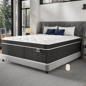 10 Inch Queen Mattress in a Box, Cooling & Breathable Medium Firm Mattress with Gel Memory Foam and Pocket Springs for Queen Size Bed, 100 Night Sleep Trial, CertiPUR-US Certified
