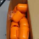 Juexica 40 Pcs T Post Rebar Caps Safe T Post Caps Rebar Safety Caps Orange T Post Topper Safety Orange for T Posts and U Posts for Wire and Tape Ends of Tent Stakes, Rebar, Pipe, Livestock Fencing