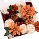 Ling's Moment Fall Terracotta Artificial Flowers Greenery Grand Box Set, Burnt Orange Fake Flower for DIY Wedding Bridal Bouquet, Centerpieces Decor, Floral Arrangement Decor, etc.