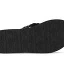 Skechers Women's MEDITATION - RARE ELEGANCE, Embellished Pearl Flower Thong, Black, 10M