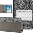 Universal 10 10.1 Inch Android Tablet Case, Dluggs Slim Folding Stand Folio Leather Case Cover for 9.5-11 Inch Tablet with Hand Strap, Composition Book