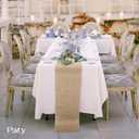 Oudain 12 Pack 12 x 108 Inch Burlap Table Runner with 6 Pack 54 x 108 Inch Plastic Table Cover Rustic Wedding Party Decoration Disposable Plastic Tablecloths for Wedding Graduation Birthday