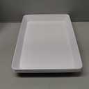 4-Pack Plastic 16" x 11" Large White Serving Trays Set - Reusable Serving Platters for Cookie, Appetizer, Charcuterie, Snack, Dessert, Party Food Display - Stackable Kitchen CounterTop Tray, BPA Free