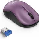 TECKNET Wireless Mouse for Laptop, 2.4G Silent Computer Mouse Quiet Click with 5 DPI Levels,Contoured Grip,Small Portable 30 Months Battery Cordless Mice for PC, Chromebook, Mac-Purple