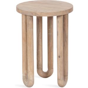 Kate and Laurel Kenzo Modern Wooden Round Side Table; 14 x 14 x 20; Light Natural; Transitional Wood End Table for Use as Bedroom Nightstand or Living Room Accent Table