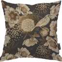 Moslion Throw Pillow Cover Vintage Bird Birds Singing On The Branch with Flower Butterflies Cute Animal Square Pillow Case Cushion Cover for Home Car Decorative Cotton Linen 24x24 Inch