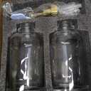 2 Pack Thick Clear Glass Jar Soap Dispenser with Gold Pump, 17oz Clear Boston Round Bottles Dispenser with Rustproof Pump